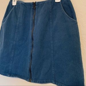 Medium Zip Front Denim Skirt